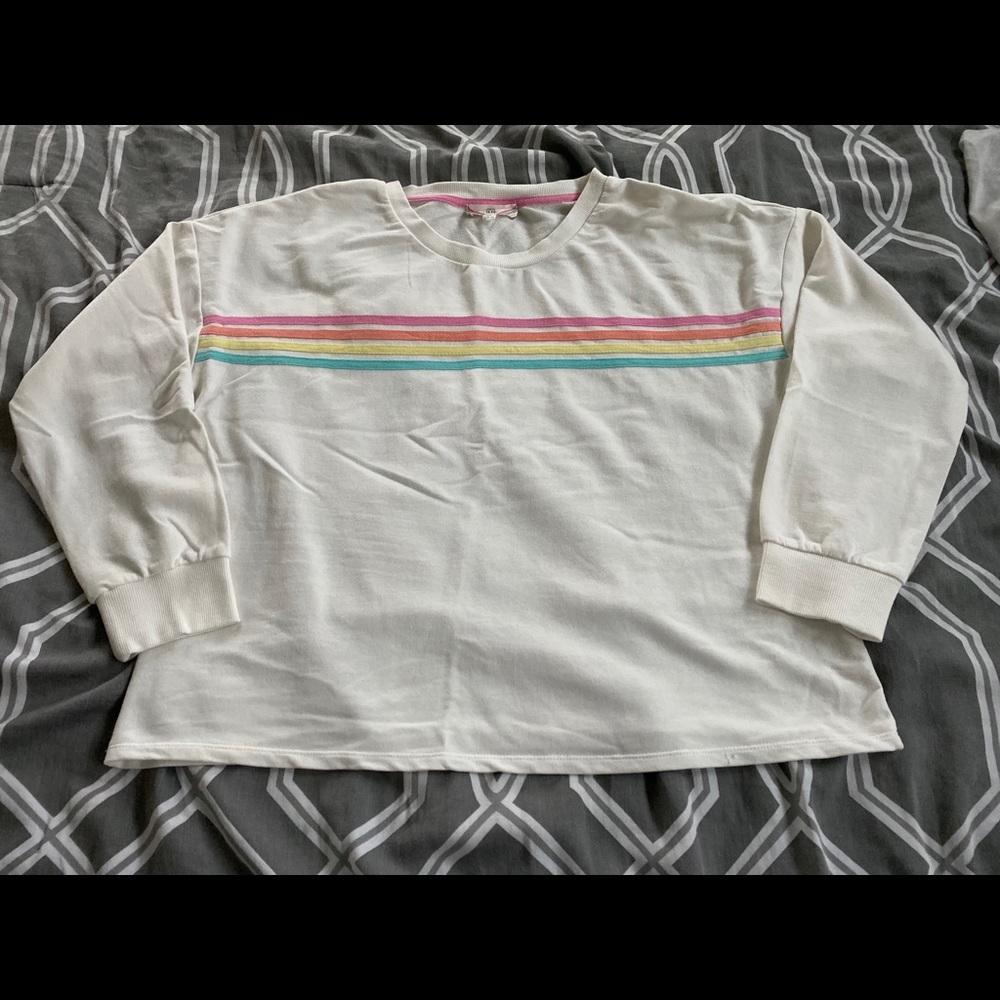 White/Striped Long Sleeve Shirt